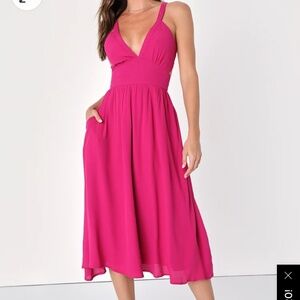 Pink midi dress